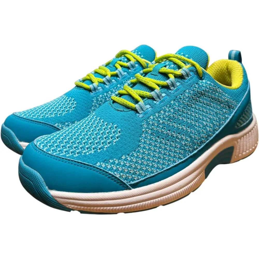 ORTHOFEET 986 Coral Women 8 Orthopedic Walking Sneakers Turquoise Orthotic *READ